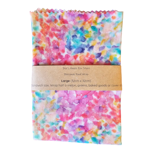 Large Beeswax Wrap - Bright Watercolour