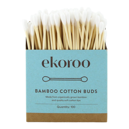 A box of 100 bamboo cotton buds, made from organically grown bamboo and quality soft cotton tips
