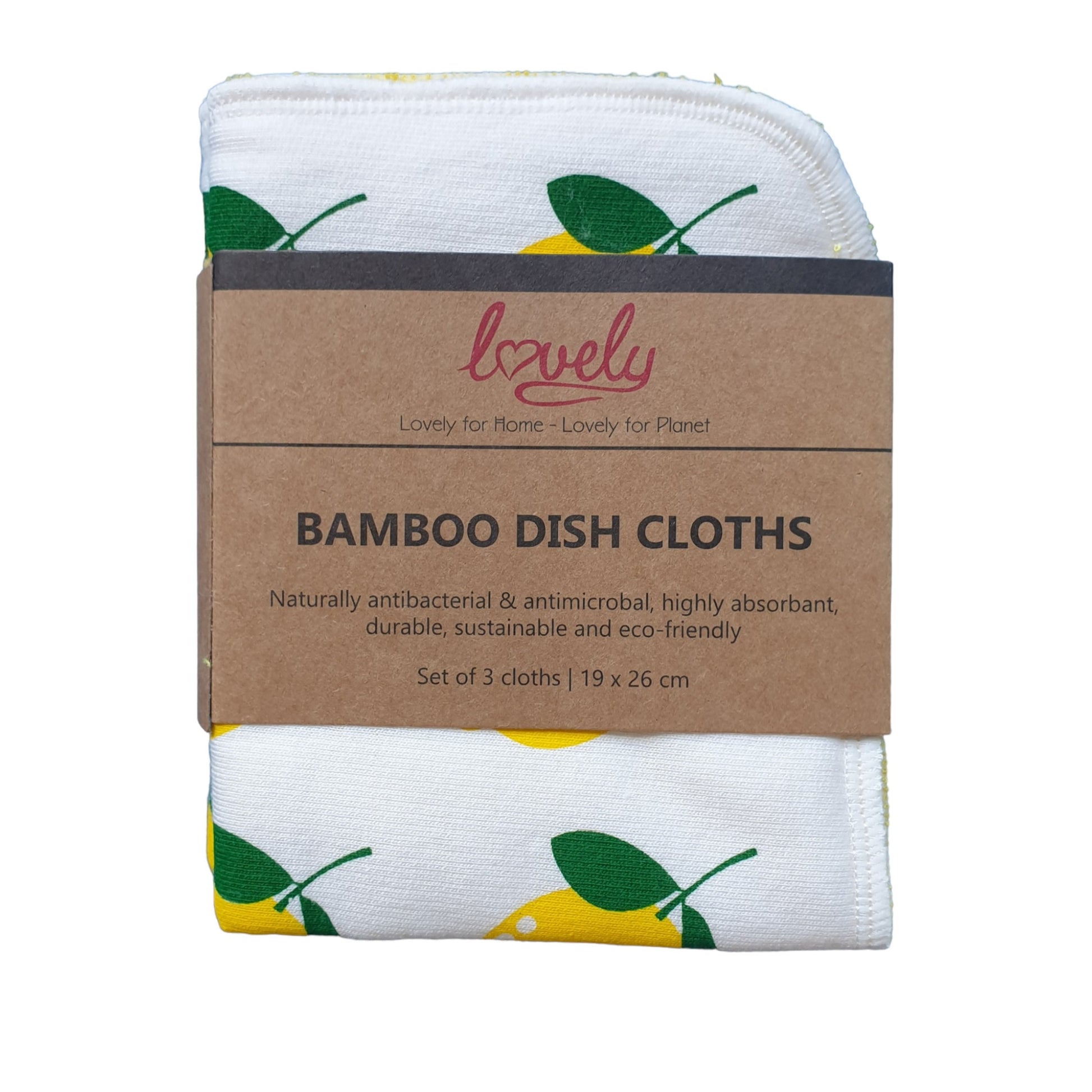 Lovely for Planet bamboo dishcloth, highly absorbent and durable, single pack of 3