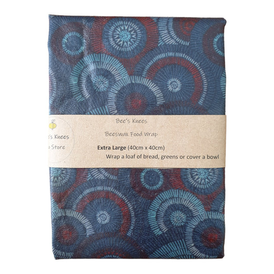 Extra Large Beeswax Wrap - Blue Wheels