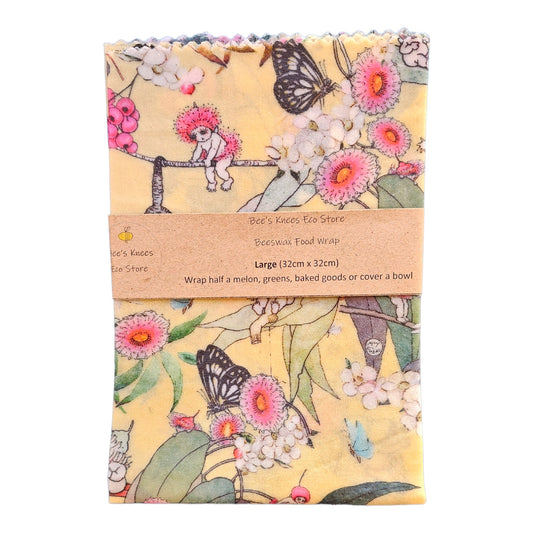Large Beeswax Wrap - May Gibbs Native Berries