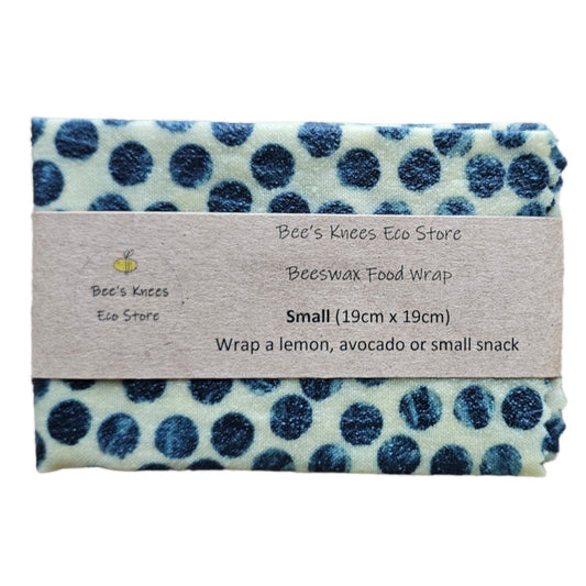 Small Beeswax Wrap - Blues Dots