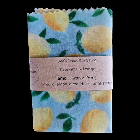 Small Beeswax Wrap - Lemon on Blue